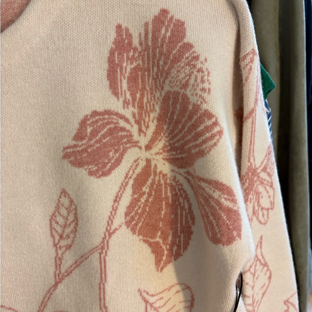 Floral Sweater with Pink Design NWT - Picture 3 of 4